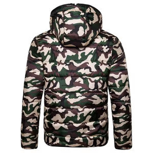 2024 New Arrival High Quality Men's Camo Puffer <b>Jacket</b> Customized Street Wear Design Stand Collar Long Length Coating <b>Winter</b> - Product Image 2
