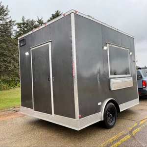 Livraison gratuite Remorque mobile pour crème glacée de 10 pieds Entièrement équipée Chariot de vente de desserts glacés et de crème glacée molle pour les entreprises de restauration de rue - Product Image 4