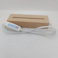 Vente en gros de douilles rectangulaires en bois et cadeaux de noël LED 3d, avec USB, planche à dessin créative quotidienne, veilleuses acryliques