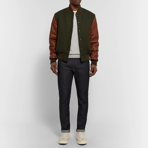 Chaqueta Bomber de Lona Vintage Personalizada, Estilo Pesado, Secado Rápido, con Parches de Chenilla Bordados, Corte Holgado - Product Image 4