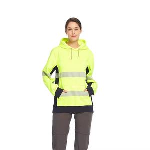 Green Color <b>Hi</b>-<b>Viz</b> Safety <b>Hoodie</b> Full Sleeve Pullover High Visibility Rain Safety Reflective <b>Hoodies</b> - Product Image 1