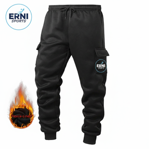 Men Winter <b>Fleece</b> Drawstring Mid Waist Printed Warm Windproof Sport Jogger Pants Casual Cargo <b>Trousers</b> - Product Image 1