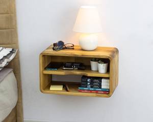 Solid Oak <b>Floating</b> Nightstand Modern Design Handmade Eco-Friendly Bedroom & Living Room Furniture Storage Customizable <b>Drawers</b> - Product Image 1