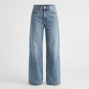 Pantalones Vaqueros Anchos de Mezclilla para Mujer, Estilo Vintage, Corte Holgado, Transpirables, de Tiro Medio, Moda Urbana - Product Image 1