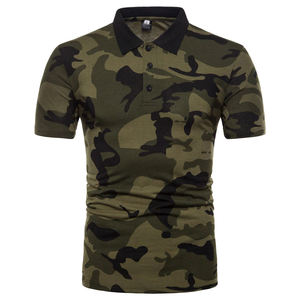Polo imprimé camouflage pour hommes, polo à manches courtes pour hommes, tenue de rue, nouveau style - Product Image 4