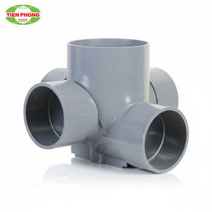 Raccord de courbure horizontal à 90 degrés à quatre branches uPVC de haute qualité pour système d'égout de drainage - Product Image 1