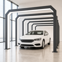 Éclairage LED tunnel pour hall d'exposition avec façade vitrée, idéal pour l'éclairage de vitrine et les ateliers de detailing automobile, IP54, vente en gros