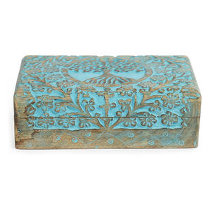 Joyero de madera de mango ecológico, caja de madera tallada con Árbol de la vida para decoración del hogar y baratija, caja de urnas a precio competitivo - Product Image 3