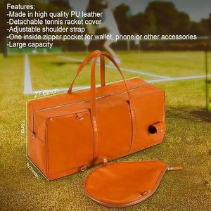 Sac de voyage en cuir de vachette véritable avec support de tennis Weekender Luggage Duffle Bag Zipper Closure Type - Product Image 2