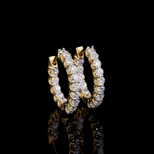 Pendientes de Aro con Diamantes Cultivados en Laboratorio |   Aros de Diamantes Elegantes para Uso Diario - Product Image 1