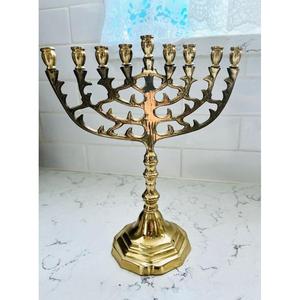 Menorá Vintage de 9 Brazos Estilo Estrella Judía, de Alta Calidad, Suministros de Jerusalén para Hanukkah, Decoración de Mesa para Halloween y Bodas, Portavelas - Product Image 3