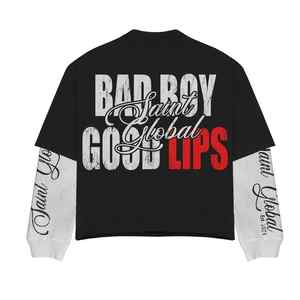 Camiseta de manga larga de doble capa personalizada de algodón 100% de alta calidad, camiseta personalizada con estampado de pantalla de estilo Vintage para hombre - Product Image 2