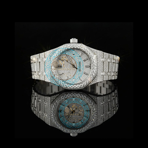 Montre de luxe pour homme en moissanite de qualité supérieure, mouvement automatique, cristal saphir, acier inoxydable, étanche, montre-bracelet pour affaires - Product Image 1