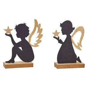 Ange unique Décor de Pâques Base en bois Décoration de table en aluminium Décorations de Pâques en métal - Product Image 2