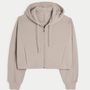 Sudaderas con capucha recortadas femeninas con logotipo personalizado al por mayor Sudadera con capucha corta de algodón para mujer Sudadera con capucha Top corto diseño OEM de talla grande más vendida - Product Image 6