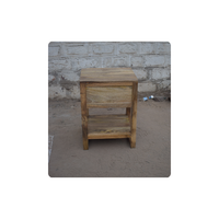 Meubles en bois de manguier vintage faits à la main sur mesure, table de chevet moderne à 2 portes, multifonctionnelle, hauteur réglable, couleur naturelle