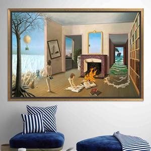 Modern Surreal Canvas Wall Decor - Printed Design Artwork,GOLD <b>FRAMED</b> CANVAS - Product Image 1