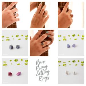 Natural Raw Birthstone Herkimer Diamond With Cz <b>Plain</b> Band <b>Ring</b> - 925 Silver Gold Plated Prong Set <b>Ring</b> Jewelry - Women <b>Ring</b> - Product Image 6