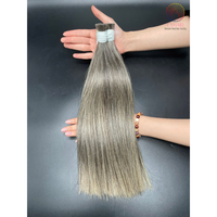 Vendeur en vrac de cheveux humains Style droit naturel couleur platine enracinée 100% cheveux crus vietnamiens non traités en vrac
