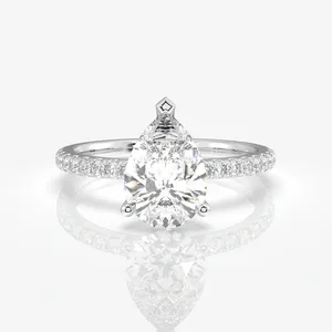 แหวนทอง 18K ประดับเพชรโมอิสซาไนต์ทรงหยดน้ำ ดีไซน์หรูหราและสง่างาม - Product Image 5