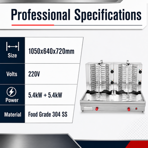 Máquina Eléctrica Comercial Doble para Shawarma de 10.8kW, Asador Doble para Doner Kebab, para Tiendas de Comida Rápida - Product Image 2