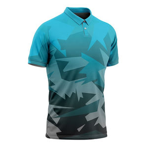 Camiseta de polo de golf para hombre con bandera personalizada impresa, totalmente sublimada, cuello acanalado, con botones, deportiva, de secado rápido. - Product Image 3
