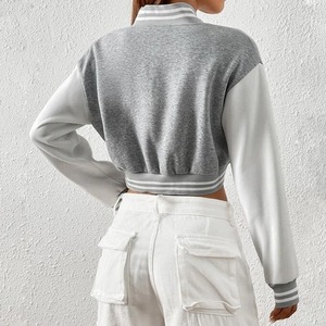 Chaqueta universitaria de béisbol para mujer, chaquetas de primavera 2023, ropa de mujer, abrigos elegantes de manga de cuero, chaqueta con letras - Product Image 3