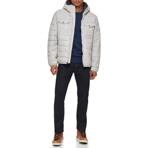 Chaqueta acolchada ligera para hombre, con logotipo personalizado, talla grande, abrigos de burbujas brillantes de plumas de gran tamaño a la moda, lona de invierno - Product Image 4