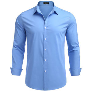 <b>High</b> Quality 100% Cotton Casual Dress <b>Shirt</b> <b>Men</b> Long Sleeve Button Office Wear OEM ODM Custom Logo Breathable <b>Shirts</b> - Product Image 2