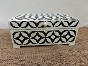 Traditional Handcrafted Bone Inlay Classic <b>Floral</b> Design Decorative Wooden Jewelry Storage <b>Box</b> Safe Packing Customizable Size - Product Image 5