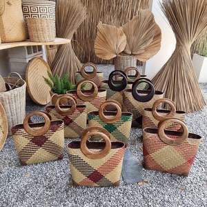 กระเป๋าหญ้าทะเลพร้อมที่จับจากเวียดนาม - Product Image 3