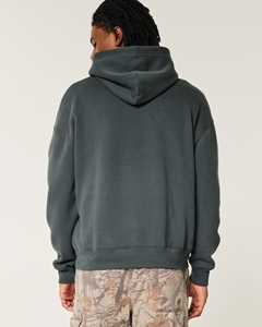 Personnalisable 500 Gsm coton hommes sweat à capuche surdimensionné luxe recadrée pull solide Streetwear sweats lourds pour l'automne - Product Image 4