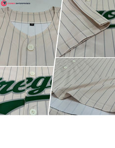 Personnalisé Vert-Blanc Authentique Pinstripe Baseball Jersey Offre Spéciale En Gros Imprimé Baseball Jersey - Product Image 6