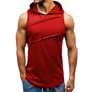 Men's Hooded Sleeveless Bodybuilding <b>Vest</b> Quickly Dry Fitness Tank Top Hooded Breathable Sporty Workout Hoodie - Product Image 1