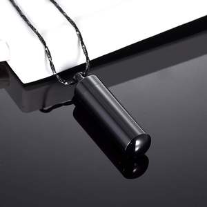 เครื่องประดับสแตนเลสสตีลสีดำสำหรับใส่เถ้ากระดูกสร้อยคอโกศทรงขี้เถ้าที่ระลึกกำหนดขนาดได้เอง - Product Image 6