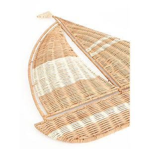 Joli voilier en rotin pour décoration murale murale en rotin tissé naturel tenture murale décoration Vintage fabriquée au Vietnam - Product Image 3