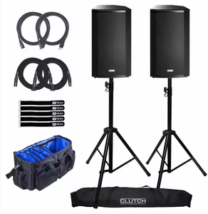 High Quality VEN-TIS 112A 2-Way Active 12" <b>Speakers</b> with <b>Stands</b> Duo Pack - Product Image 1