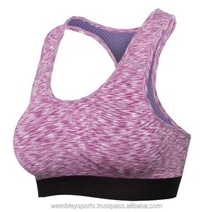 Sujetador deportivo con logotipo personalizado de alta calidad para mujer, entrenamiento, gimnasio, pretina con estampado sólido, ropa al por mayor - Product Image 2