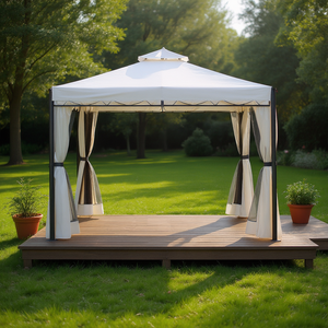 Amicasa OREGON - Juego de Carpa Gazebo de Poliéster de 3 x 3 m para Entretenimiento al Aire Libre, Incluye Cortinas y Cenefas - Product Image 3