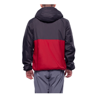 Veste d'hiver Vintage pour hommes coupe régulière manches longues noir bleu contraste couleur fermeture éclair mouche capuche Logo personnalisé conception OEM toile