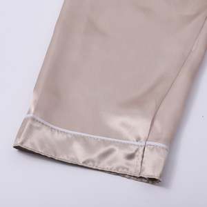 Vêtements de nuit pour hommes Pyjamas avec chemise Ensembles deux pièces Pyjamas décontractés pour hommes Chemisier à manches longues Bouton Soie Satin Vêtements de nuit Costume - Product Image 4