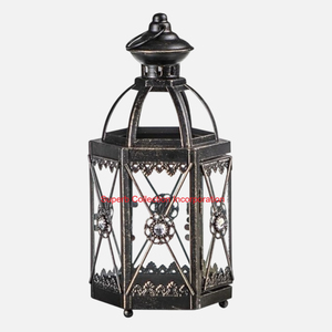Vintage Black Metal Christmas Decorative Lantern With Candle Home Decor Tabletop & Hanging Decoration Lantern at Lowest Price - Product Image 6
