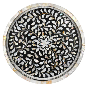 Plateau rond incrusté de mère de Peal de luxe de haute qualité au Koweït pour la boîte-cadeau de vacances du Ramadan EID fabriquée au Vietnam - Product Image 1