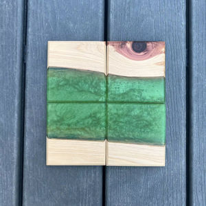 Vente chaude Fantaisie Artistique Résine Décoratif En Bois Massif Thé Coaster Résine Isolation Pad Personnalisé Sous-verres Maison et Cuisine - Product Image 1