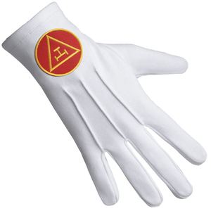 Gants Royal Arch Chapter Pur Coton Avec Rouge Triple Tau Gants Maçonniques en Coton Professionnel Matériel et Tissu de Haute Qualité - Product Image 3