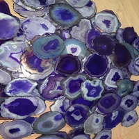 Sous-verres en améthyste violette polie faits à la main, avec bordure dorée naturelle, pour la maison et la spiritualité, artisanat du Gujarat, JILANI AGATE