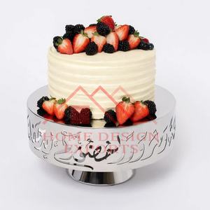 Soporte de pastel de metal de aluminio dorado personalizable más vendido para decoración de bodas con acabados y tamaños personalizados - Product Image 5