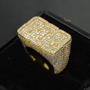 Statement 10K Solid Gold Lab Grown Diamond Iced Out <b>Ring</b> Fashion Hip Hop Jewelry <b>Full</b> Bling Sparkle Luxury Mens Jewelry - Product Image 3