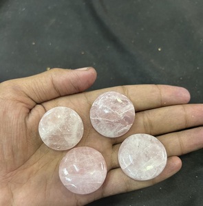 หินควอตซ์คริสตัลทรงกลมพลอยหลวมสำหรับแหวนและจี้รูปกุหลาบอาเกตธรรมชาติ - Product Image 1