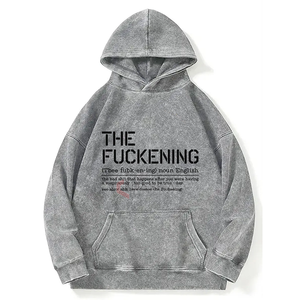 เสื้อฮู้ดซิปผู้ชายไซส์ใหญ่ ผ้าคอตตอนหนา 100% สไตล์สตรีทแวร์ วินเทจ ล้างสีแบบแอซิดวอช ลายพิมพ์แบบดิสเทรส รับทำโลโก้ตามสั่ง ขายส่ง OEM - Product Image 4